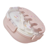 Bento Lunch Box for Kids Adults 3 Compartment Plastic Cute Ice Cream Lunch Snack Containers with Fork and Spoon for School Work Travel Pink In Australia - Darrahopens