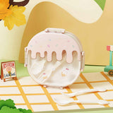Bento Lunch Box for Kids Adults 3 Compartment Plastic Cute Ice Cream Lunch Snack Containers with Fork and Spoon for School Work Travel Pink In Australia - Darrahopens