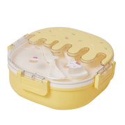 Bento Lunch Box for Kids Adults 3 Compartment Plastic Cute Ice Cream Lunch Snack Containers with Fork and Spoon for School Work Travel Yellow In Australia - Darrahopens