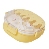 Bento Lunch Box for Kids Adults 3 Compartment Plastic Cute Ice Cream Lunch Snack Containers with Fork and Spoon for School Work Travel Yellow In Australia - Darrahopens