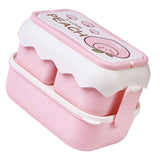Cute Portable Students Lunch Box Microwaveable Children Cartoon Bento Box Independent Compartment Lunch Container Pink In Australia - Darrahopens