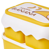 Cute Portable Students Lunch Box Microwaveable Children Cartoon Bento Box Independent Compartment Lunch Container Yellow