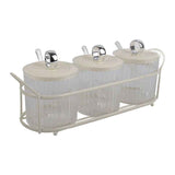 Spice Box Set Nordic Style Visual Innovative Household Movable Kitchen Spice Pot with Iron Rack and Spoon 3PCS Set In Australia - Darrahopens