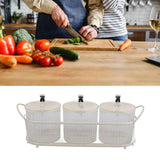 Spice Box Set Nordic Style Visual Innovative Household Movable Kitchen Spice Pot with Iron Rack and Spoon 3PCS Set In Australia - Darrahopens