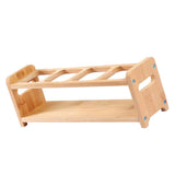 Seasoning Storage Stand Bamboo Wood 4 Holes Multifunctional Anti Slip Space Saving Oil Bottle Rack Kitchen Supplies Square Slots In Australia - Darrahopens