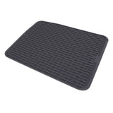 Rectangular Silicone Dish Drying Mat Heat Insulation Anti Slip Dish Drying Mat with Built in Drain Lip for Kitchen Counter Small Size