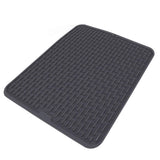 Rectangular Silicone Dish Drying Mat Heat Insulation Anti Slip Dish Drying Mat with Built in Drain Lip for Kitchen Counter Small Size