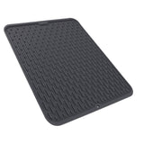 Rectangular Silicone Dish Drying Mat Heat Insulation Anti Slip Dish Drying Mat with Built in Drain Lip for Kitchen Counter Small Size