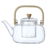 Household Teapot 1000ml Large Capacity Multifunctional Borosilicate Teapot with Bamboo Handle In Australia - Darrahopens