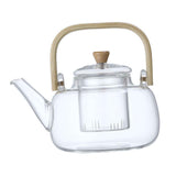 Household Teapot 1000ml Large Capacity Multifunctional Borosilicate Teapot with Bamboo Handle In Australia - Darrahopens