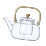 Household Teapot 1000ml Large Capacity Multifunctional Borosilicate Teapot with Bamboo Handle In Australia - Darrahopens