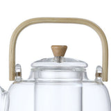 Household Teapot 1000ml Large Capacity Multifunctional Borosilicate Teapot with Bamboo Handle