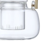 Household Teapot 1000ml Large Capacity Multifunctional Borosilicate Teapot with Bamboo Handle