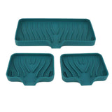 Kitchen Soap Tray Countertop Silicone Sink Deflector Sponge Holder for Bathroom Toilet Green In Australia - Darrahopens