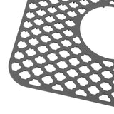 Sink Protector for Kitchen Silicone Non Slip Heat Resistant Mat for Bottom of Center Drain Sink Farmhouse Stainless Steel Porcelain Sink Grey