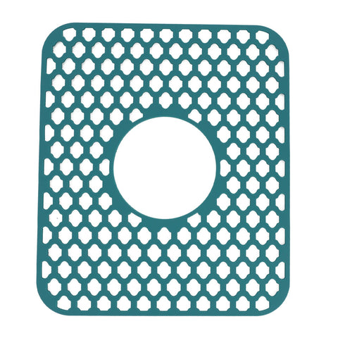 Sink Protector for Kitchen Silicone Non Slip Heat Resistant Mat for Bottom of Center Drain Sink Farmhouse Stainless Steel Porcelain Sink Green