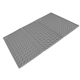 3 Fold Counter Foldable Drying Mat Silicone Fast Drying Waterproof Reusable Drying Kitchen Mat for Kitchen Bathroom Grey