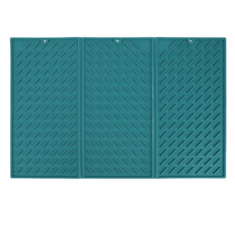 3 Fold Counter Foldable Drying Mat Silicone Fast Drying Waterproof Reusable Drying Kitchen Mat for Kitchen Bathroom Green In Australia - Darrahopens