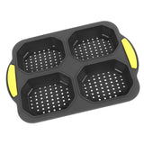 4 Grid Silicone Loaf Pan Baking Pan for Baking French Baguettes Hot Dog Buns Bread Mold Nonstick Dishwasher Safe Heat Resistant