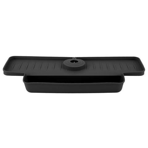 Faucet Splash Proof Draining Rack Silicone Foldable Faucet Handle Drip Catcher Tray Drainer Shelf Basket for Kitchen Black In Australia - Darrahopens