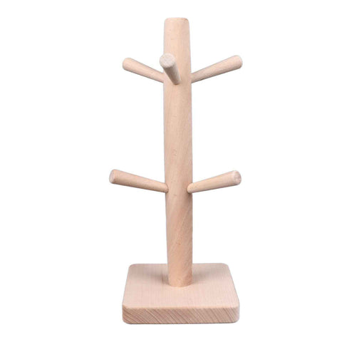 Mug Holder Tree Wood Hanger Stand with 6 Hooks Weighted Base Anti Slip Coffee Mug Rack for Kitchen Counter Cabinet In Australia - Darrahopens