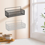 Kitchen Hanging Storage Rack Wall Mounted Storage Basket Punch Free Hanging Wall Organizer Baskets for Dormitory Bedroom White