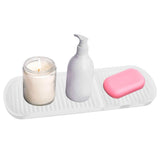 Counter Silicone Drainage Tray Food Grade Skid Resistance Frosted Bottom Silicone Dish Drying Mat for Bathroom White