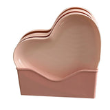 Serving Platter Heart Shape Dinner Plate Plastic Easy to Clean Versatile Kitchen Dinnerware for Party Gathering Wedding 5 Platters with Holder