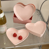 Serving Platter Heart Shape Dinner Plate Plastic Easy to Clean Versatile Kitchen Dinnerware for Party Gathering Wedding 5 Platters with Holder