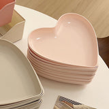 Serving Platter Heart Shape Dinner Plate Plastic Easy to Clean Versatile Kitchen Dinnerware for Party Gathering Wedding 5 Platters with Holder