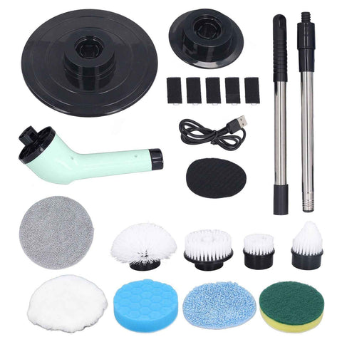 Electric Handheld Brush Adjustable Extension Handle Powerful Highly Efficient Labor Saving Electric Spin Scrubber for Bathroom Kitchen 9 Heads Green In Australia - Darrahopens