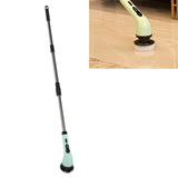 Electric Handheld Brush Adjustable Extension Handle Powerful Highly Efficient Labor Saving Electric Spin Scrubber for Bathroom Kitchen 9 Heads Green