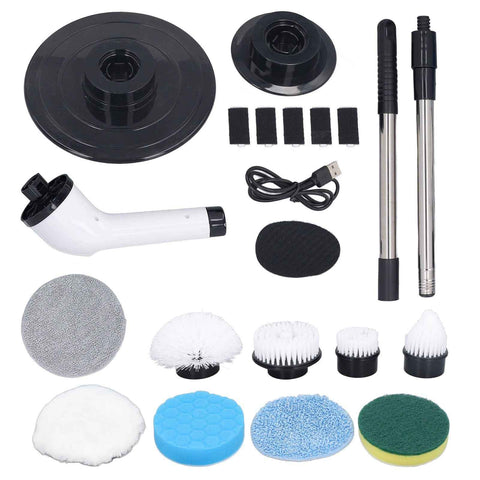 Electric Handheld Brush Adjustable Extension Handle Powerful Highly Efficient Labor Saving Electric Spin Scrubber for Bathroom Kitchen 9 Heads White In Australia - Darrahopens