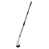 Electric Handheld Brush Adjustable Extension Handle Powerful Highly Efficient Labor Saving Electric Spin Scrubber for Bathroom Kitchen 9 Heads White