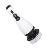 Electric Handheld Brush Adjustable Extension Handle Powerful Highly Efficient Labor Saving Electric Spin Scrubber for Bathroom Kitchen 9 Heads White