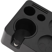 Coffee Tamping Station ABS Modern Multifunctional Coffee Filter Tamper Holder Portafilter Stand for Home Kitchen Cafe Bar Black