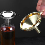 Kitchen Funnel 304 Stainless Steel Gold Plated Taper Mirror Polishing Oil Wine Funnel