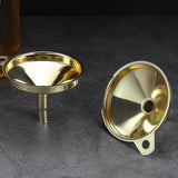 Kitchen Funnel 304 Stainless Steel Gold Plated Taper Mirror Polishing Oil Wine Funnel