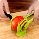 Tomato Slicing Holder ABS Multipurpose Handheld Round Fruit Tong Onion Holder Kitchen Cutting Aid Gadgets Tool for Lemon Egg Vegetables