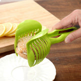 Tomato Slicing Holder ABS Multipurpose Handheld Round Fruit Tong Onion Holder Kitchen Cutting Aid Gadgets Tool for Lemon Egg Vegetables
