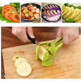 Tomato Slicing Holder ABS Multipurpose Handheld Round Fruit Tong Onion Holder Kitchen Cutting Aid Gadgets Tool for Lemon Egg Vegetables