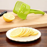 Tomato Slicing Holder ABS Multipurpose Handheld Round Fruit Tong Onion Holder Kitchen Cutting Aid Gadgets Tool for Lemon Egg Vegetables