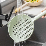 Ladle Fine Mesh Strainer Durable Nylon PVC Handle Heat Resistant Large Capacity Versatile Spoon Ladle for Kitchen Green In Australia - Darrahopens