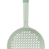Ladle Fine Mesh Strainer Durable Nylon PVC Handle Heat Resistant Large Capacity Versatile Spoon Ladle for Kitchen Green