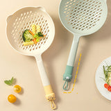 Ladle Fine Mesh Strainer Durable Nylon PVC Handle Heat Resistant Large Capacity Versatile Spoon Ladle for Kitchen Green