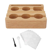 Reusable Coffee Capsule Refill Kit 60PCS 37mm Aluminum Foil Seals Lid with Wooden Holder Brush Spoon for Nespresso Original Coffee Pods In Australia - Darrahopens