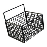 Wall Mounted Storage Basket No Drilling Adhesive Metal Wire Hanging Basket for Kitchen Food Pantry Bathroom Organization Black In Australia - Darrahopens