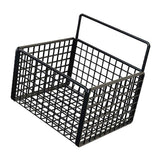 Wall Mounted Storage Basket No Drilling Adhesive Metal Wire Hanging Basket for Kitchen Food Pantry Bathroom Organization Black In Australia - Darrahopens
