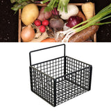 Wall Mounted Storage Basket No Drilling Adhesive Metal Wire Hanging Basket for Kitchen Food Pantry Bathroom Organization Black