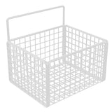 Wall Mounted Storage Basket No Drilling Adhesive Metal Wire Hanging Basket for Kitchen Food Pantry Bathroom Organization White In Australia - Darrahopens